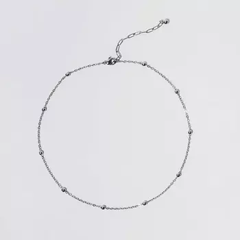 РЕСУРС Чокер из тонкой цепи с шариками