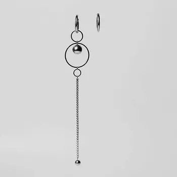 РЕСУРС Моносерьга удлиненная с кольцами и шарами