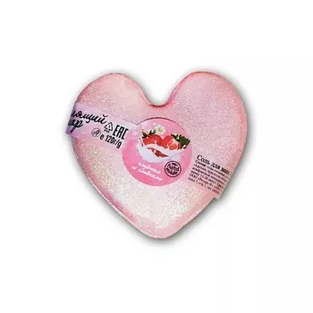 РЕСУРС ЗДОРОВЬЯ Соль для ванн Бурлящий шар сердечко Клубника со сливками 120.0