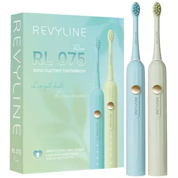 REVYLINE Набор электрических зубных щеток RL 075 DUO Limpet shell + Lime cream
