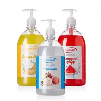 РЕЗУЛЬТАТ.ПРО Набор жидкое мыло для рук и тела Сочная дыня, Пломбир, Сахарный арбуз 1.0