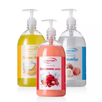 РЕЗУЛЬТАТ.ПРО Набор жидкое мыло для рук и тела Тропическое личи, Пломбир, Сочная дыня 3000.0