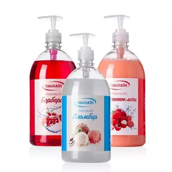 РЕЗУЛЬТАТ.ПРО Набор жидкое мыло для рук и тела Барбарис, Пломбир, Тропическое личи 1.0