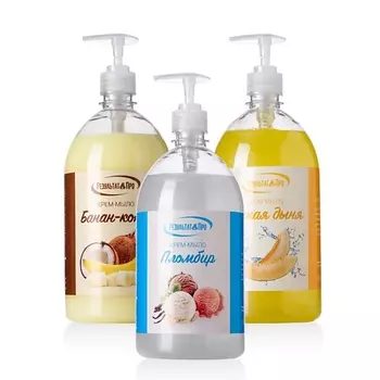 РЕЗУЛЬТАТ.ПРО Набор жидкое мыло для рук и тела Банан-кокос, Сочная дыня, Пломбир 1.0
