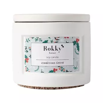 ROKKYHOME Ароматическая свеча "Хвойный лес" с деревянным фитилем 125.0