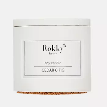 ROKKYHOME Ароматическая свеча "Кедр&Инжир" с деревянным фитилем 125.0
