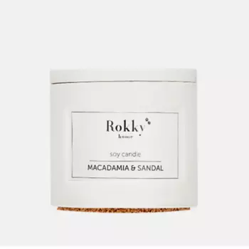 ROKKYHOME Ароматическая свеча "Макадамия&Сандал" с деревянным фитилем 125.0