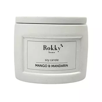 ROKKYHOME Ароматическая свеча "Манго&Мандарин" с деревянным фитилем 125.0