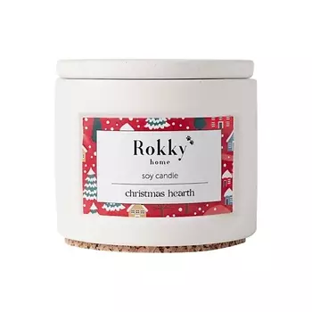 ROKKYHOME Ароматическая свеча "Рождественский очаг" с деревянным фитилем 125.0