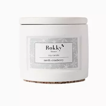 ROKKYHOME Ароматическая свеча "Северная Клюква" с деревянным фитилем 125.0