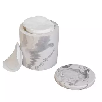 ROKKYHOME Органайзер круглый с крышкой для ватных дисков и палочек