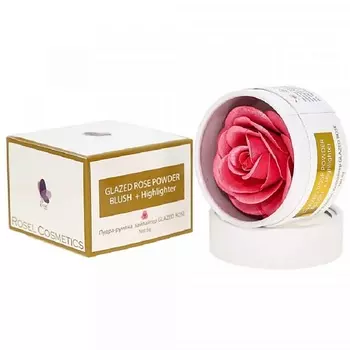 ROSEL Пудра- Кремовые румяна-Хайлайтер Glazed Rose