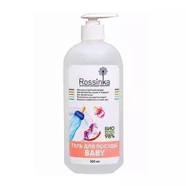 ROSSINKA ГЕЛЬ ДЛЯ ПОСУДЫ, сосок, бутылочек и игрушек Baby 500.0