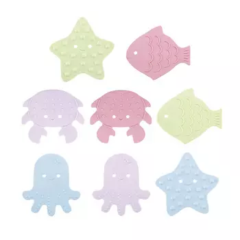 ROXY KIDS Антискользящие мини-коврики для ванны SEA ANIMALS SOFT COLORS