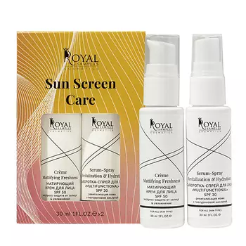 ROYAL SAMPLES Косметический набор Sun Screen Care, сыворотка spf 30, матирующий крем для лица spf 50
