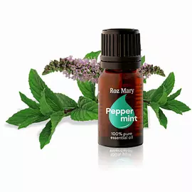 ROZ MARY Эфирное масло мяты пречной из натурального сырья при укачивании и головной боли 10.0