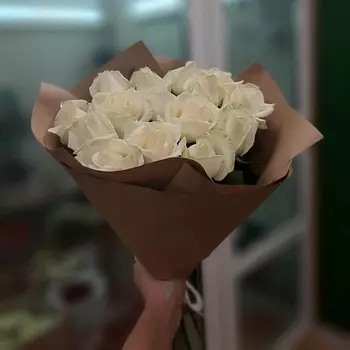 РОЗЫ УРАЛА Букет из 15 белых роз