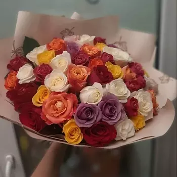 РОЗЫ УРАЛА Букет из 51 разноцветной розы