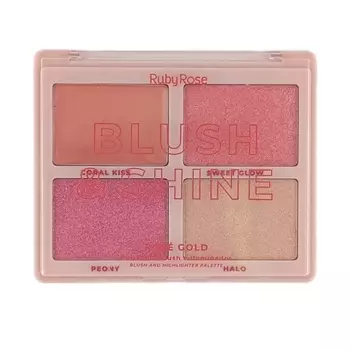 RUBY ROSE Blash and Shine Палетка румян и хайлайтеров