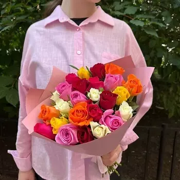 РЯБИНА ЦВЕТОЧНАЯ МАСТЕРСКАЯ Цвета радости — 21 роза