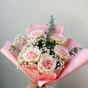 С ЛЮБОВЬЮ, РОЗА Букет розовое облако