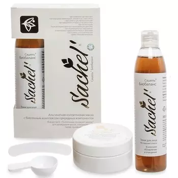 SACHEL' Альгинатная коллагеновая маска в комплекте с биогенным тоником Биобаланс