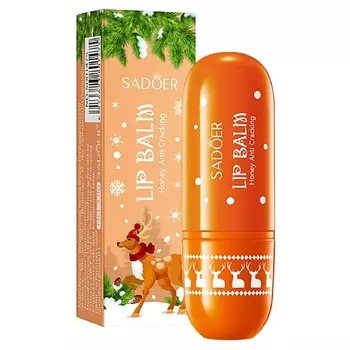 SADOER Бальзам для губ питающий и увлажняющий Christmas с экстрактом меда