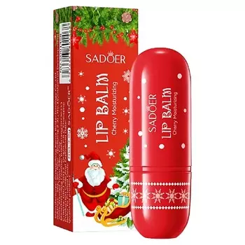 SADOER Бальзам для губ увлажняющий Christmas с экстрактом вишни