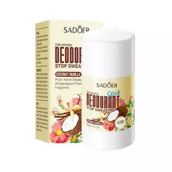 SADOER Дезодорант-стик женский Кокос ваниль