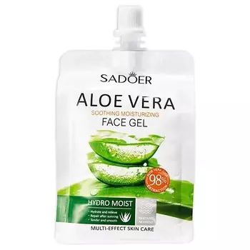 SADOER Гель для лица увлажняющий и питательный с соком алоэ вера Дой-пак