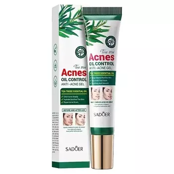 SADOER Гель против акне очищающий и восстанавливающий с маслом чайного дерева