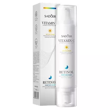SADOER Крем для кожи вокруг глаз дневной и ночной с витамином С и ретинолом