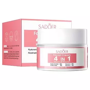 SADOER Крем для лица 4в1 с гиалуроновой кислотой и витаминами
