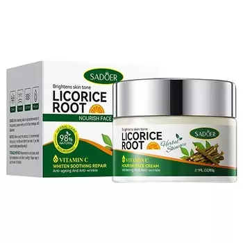 SADOER Крем для лица питательный с витамином С и экстрактом из корня солодки