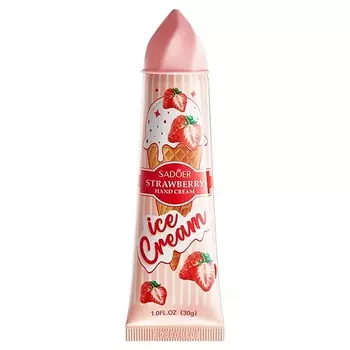 SADOER Крем для рук Ice Cream питательный с ароматом клубники