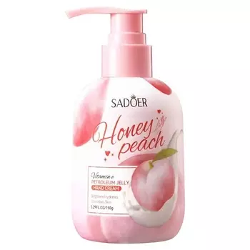 SADOER Крем для рук питательный с вазелином и экстрактом медового персика