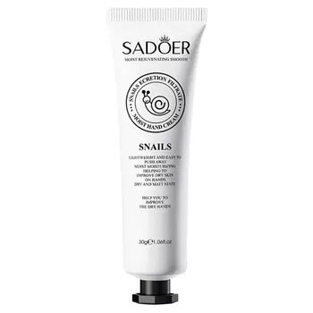 SADOER Крем для рук увлажняющий с муцином улитки 30.0
