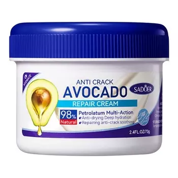 SADOER Крем против трещин восстанавливающий с вазелином и экстрактом авокадо