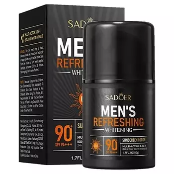 SADOER Лосьон мужской освежающий и осветляющий SPF 90+ PA+++