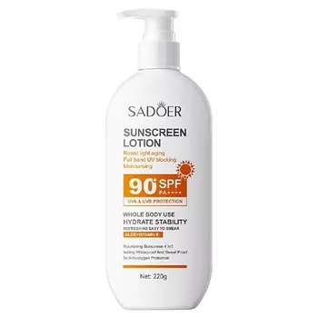 SADOER Лосьон SPF 90+ защита от UVA и UVB лучей с алоэ и витамином Е