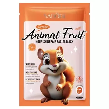 SADOER Маска для лица Animal Fruit питательная восстанавливающая с апельсином