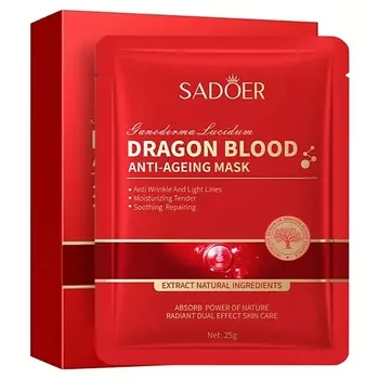 SADOER Маска для лица антивозрастная с экстрактом ганодермы и кровью дракона
