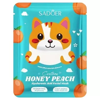 SADOER Маска для лица Cartoon Медовый персик с гиалуроновой кислотой