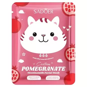 SADOER Маска для лица Cartoon осветляющая с экстр. граната и никотинамидом