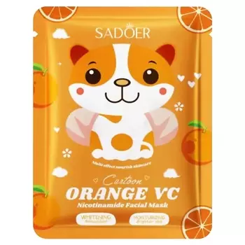SADOER Маска для лица Cartoon осветляющая с экстр. цитруса и никотинамидом
