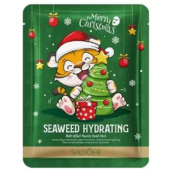 SADOER Маска для лица Christmas увлажняющая с экстрактом водорослей