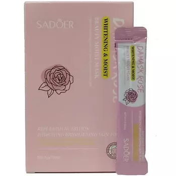 SADOER Маска для лица гелевая увлажняющая и выравнивающая тон кожи с дамасской розой 10.0
