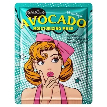 SADOER Маска для лица Goddess увлажняющая тканевая с экстрактом авокадо