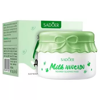 SADOER Маска для лица ночная питательная с экстрактом молока и авокадо