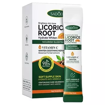 SADOER Маска для лица осветляющая ночная с витамином С и экстрактом корня солодки